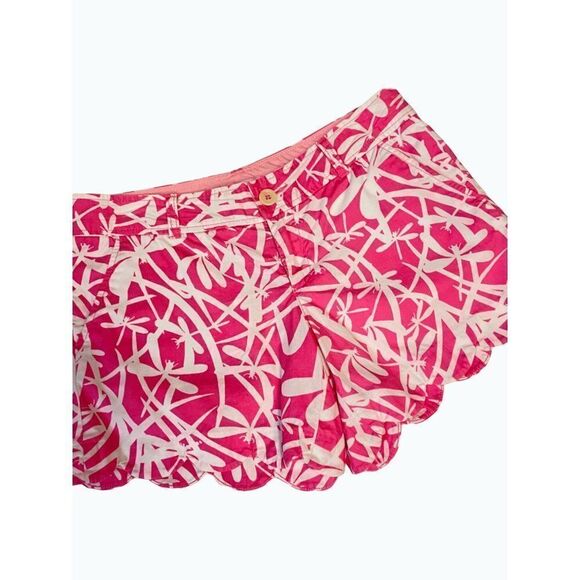 Lilly Pulitzer Pink Dragonfly Scalloped Shorts Size 6 - Picture 2 of 5